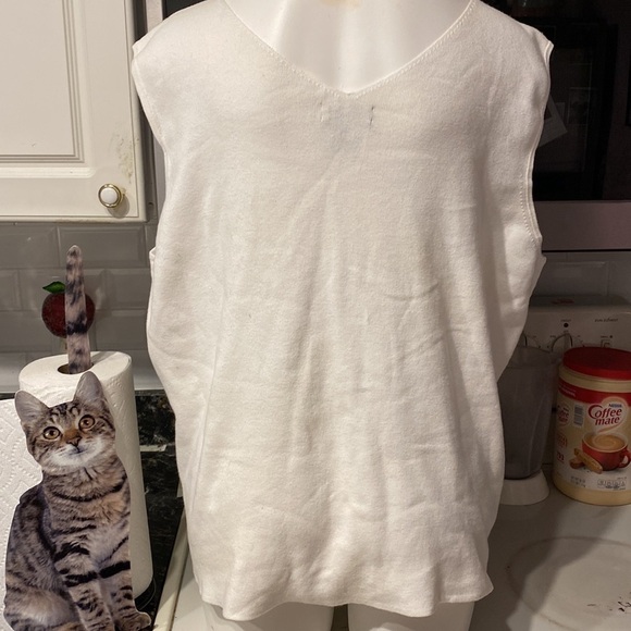 M womens white knit sleeveless stretch top plus size 3X - Picture 3 of 5